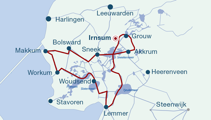 Übersichtskarte Route Friesische bis zur Küste