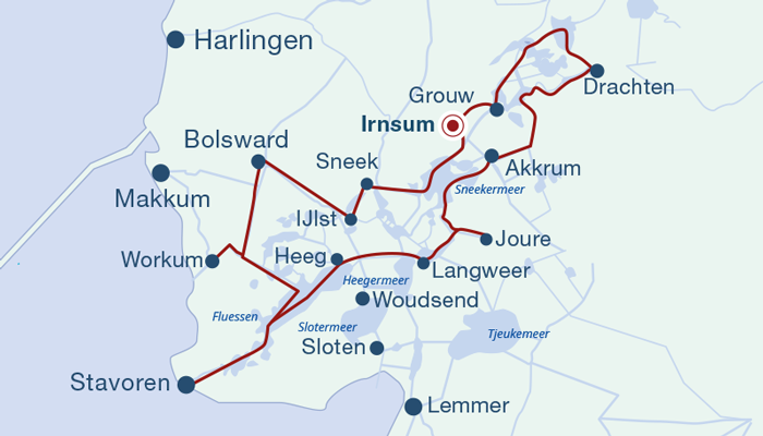 Übersichtskarte Route Südwest-Friesland