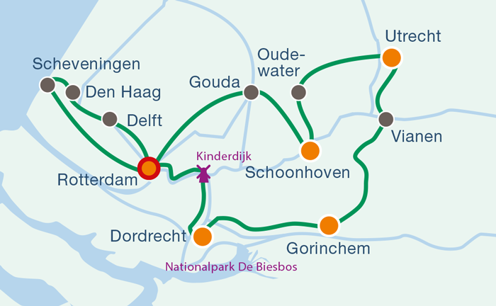 Übersichtskarte Route Südholland